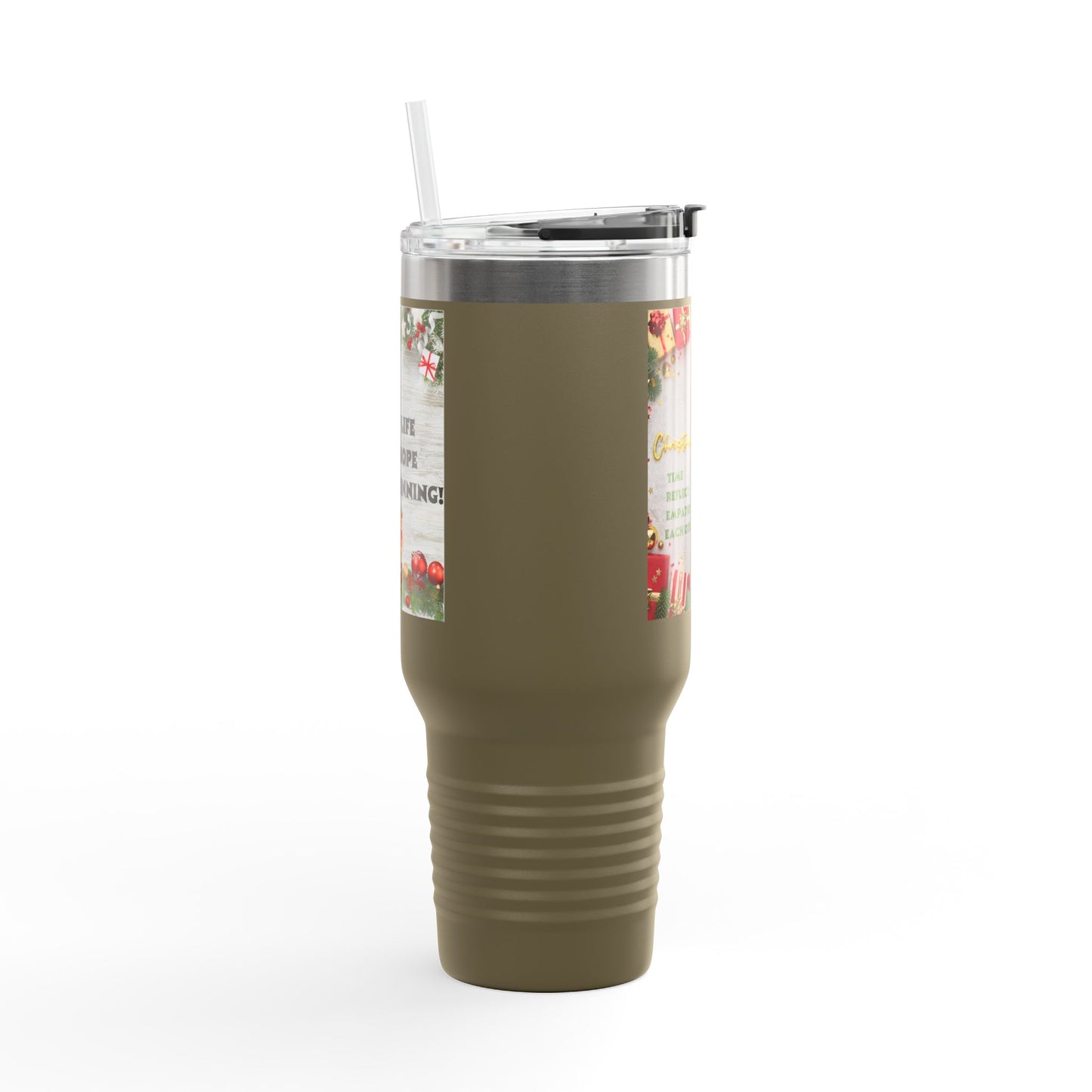 Holiday Insulated Travel Mug, 40oz | Christmas Gift, Travel Coffee Cup, Winter Drinkware, Reusable Mug, Eco-Friendly Beverage Container