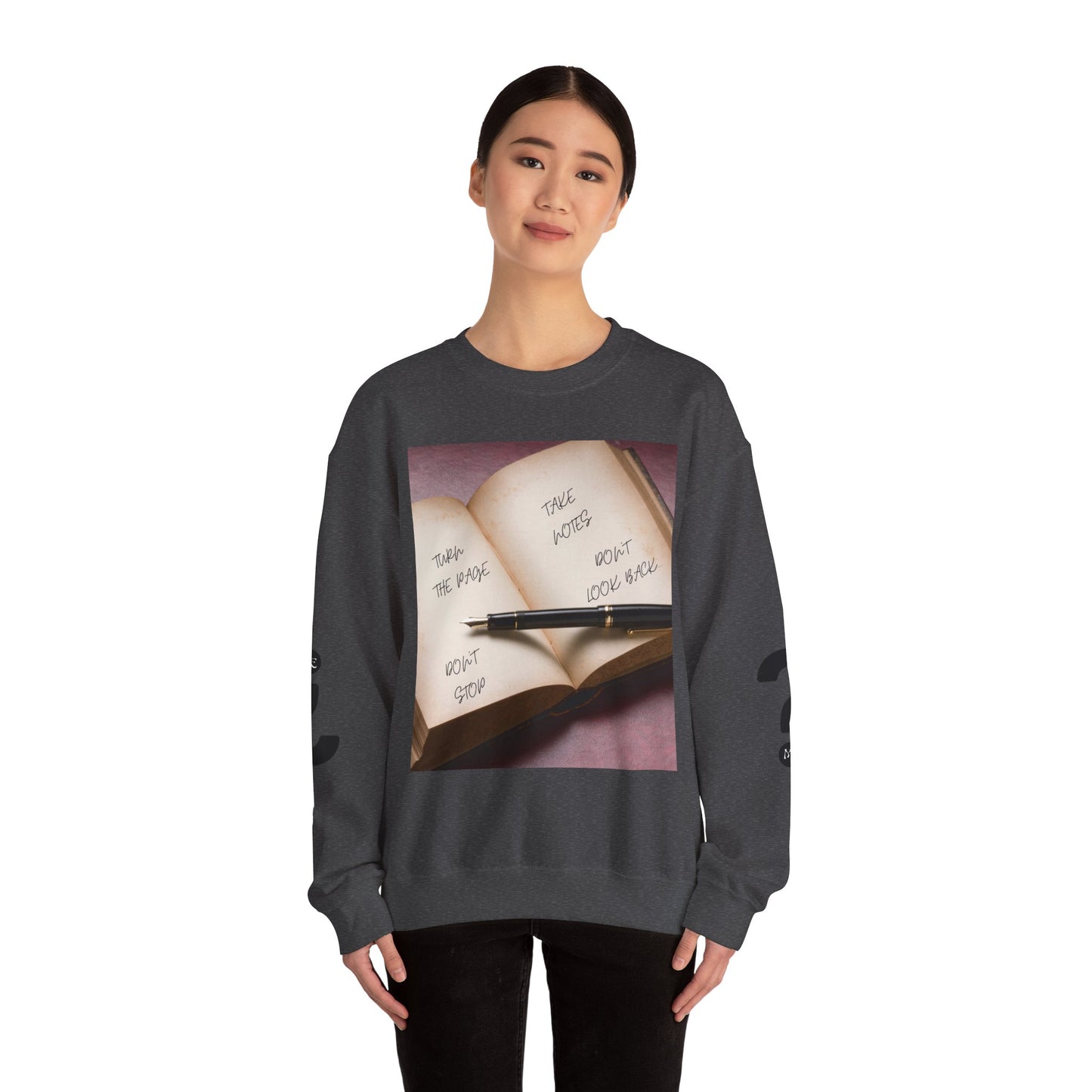 TURN THE PAGE Inspirational Sweatshirt for Note-Takers, Cozy Crewneck, Motivational Gift, Book Lovers, Back-to-School Apparel