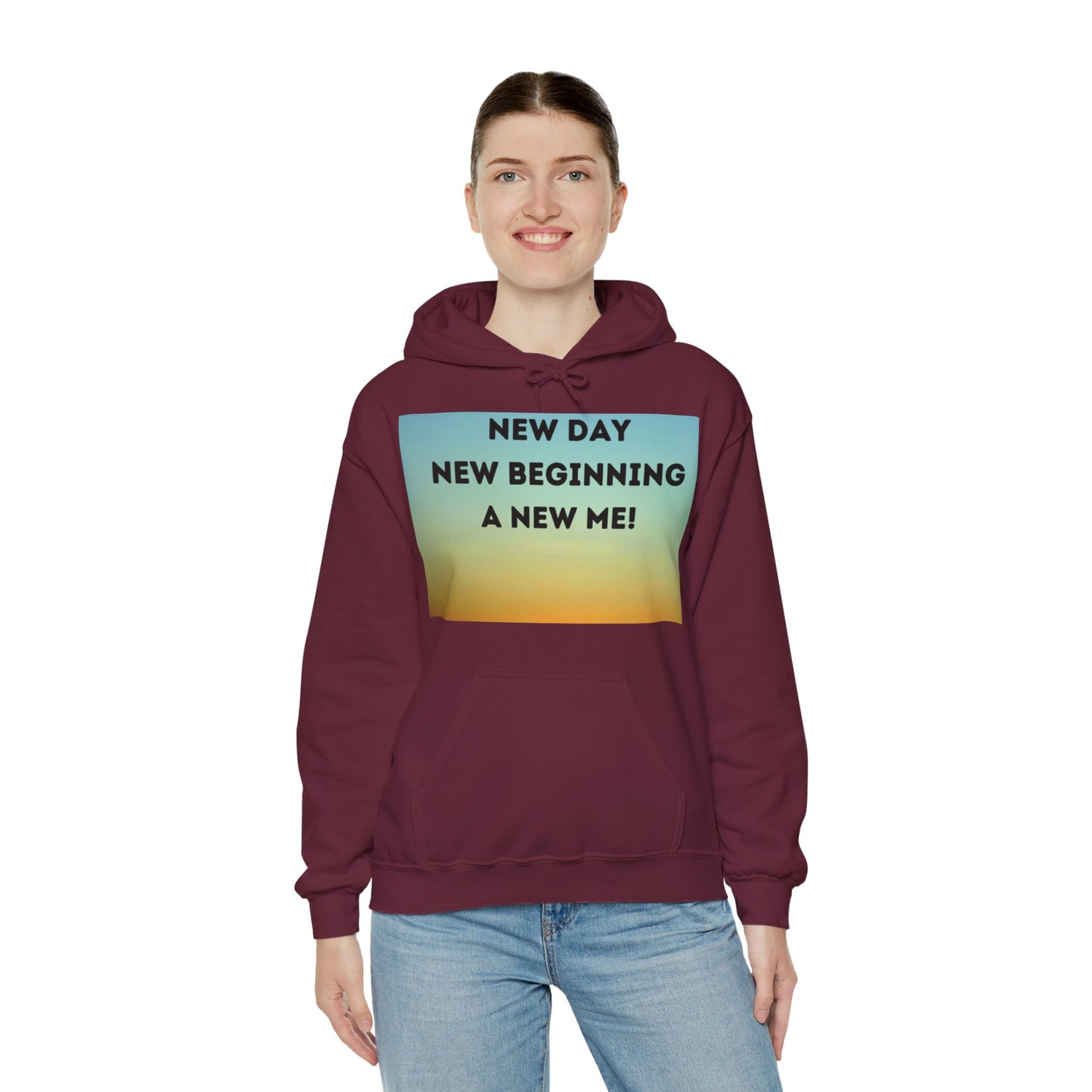 NEW DAY NEW BEGINNING A NEW ME Unisex Heavy Blend™ Hooded Sweatshirt