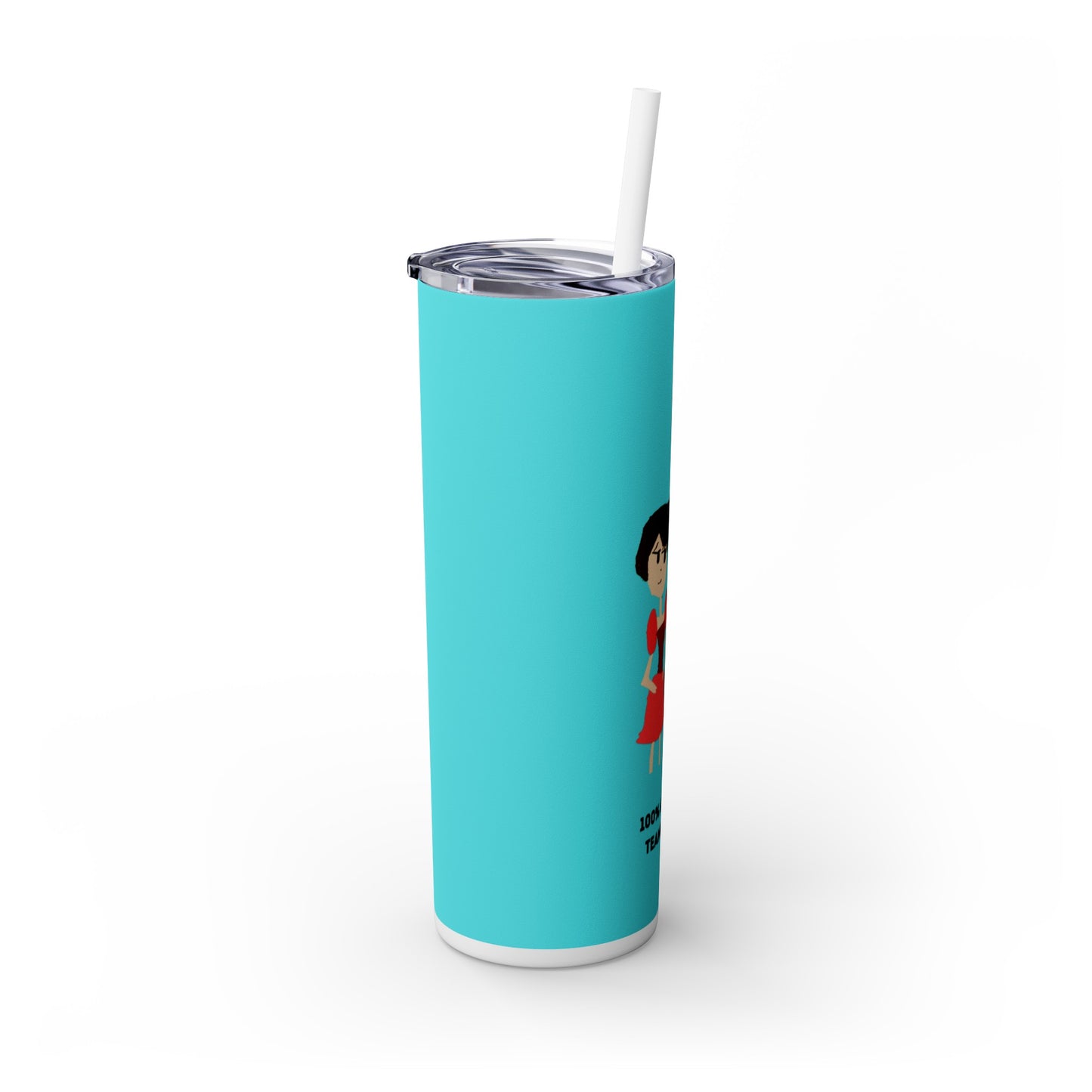 100 % AGREED TEAMWORKS ISAAC IDYER ARTS DESINGS Skinny Tumbler with Straw, 20oz