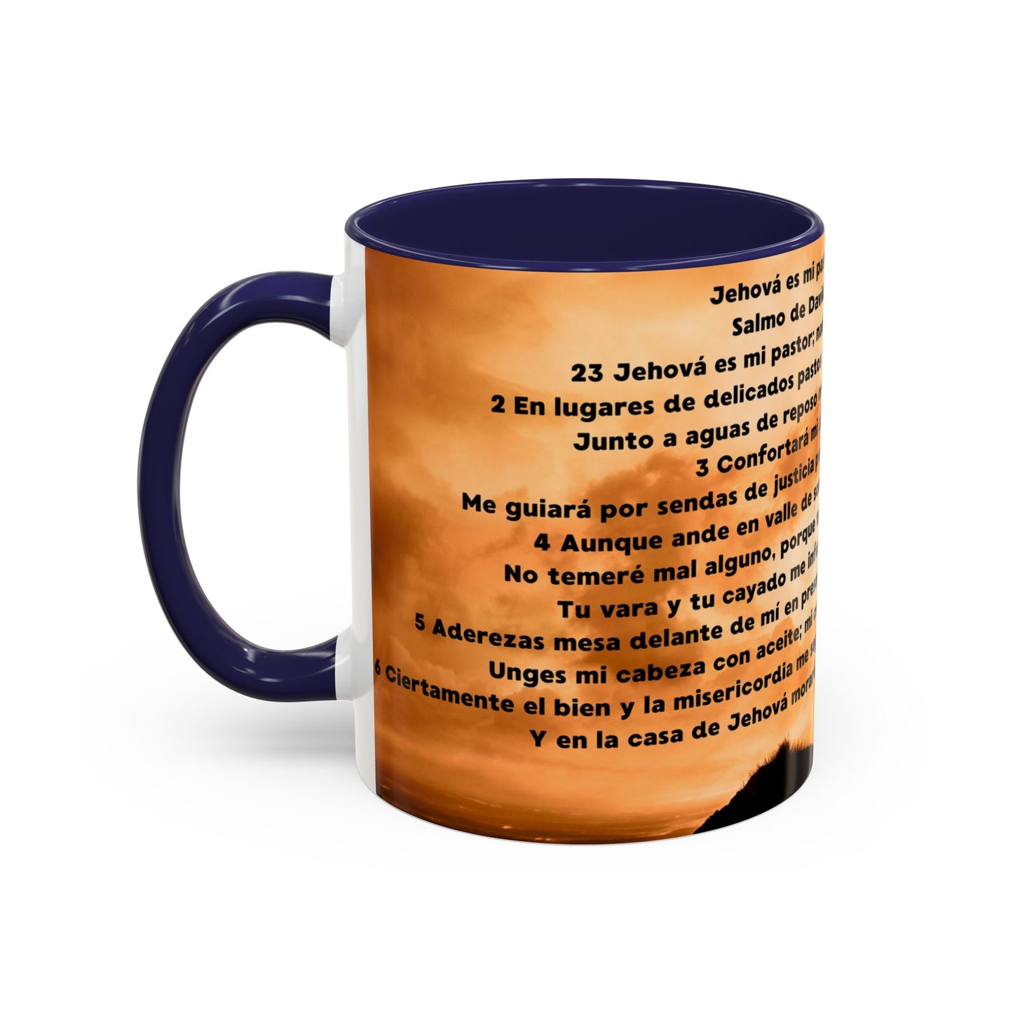 SALMO 23 Inspirational Lion Coffee Mug - Faith, Spirituality, Gift for Him/Her, Motivational Drinkware, Religious Home Decor