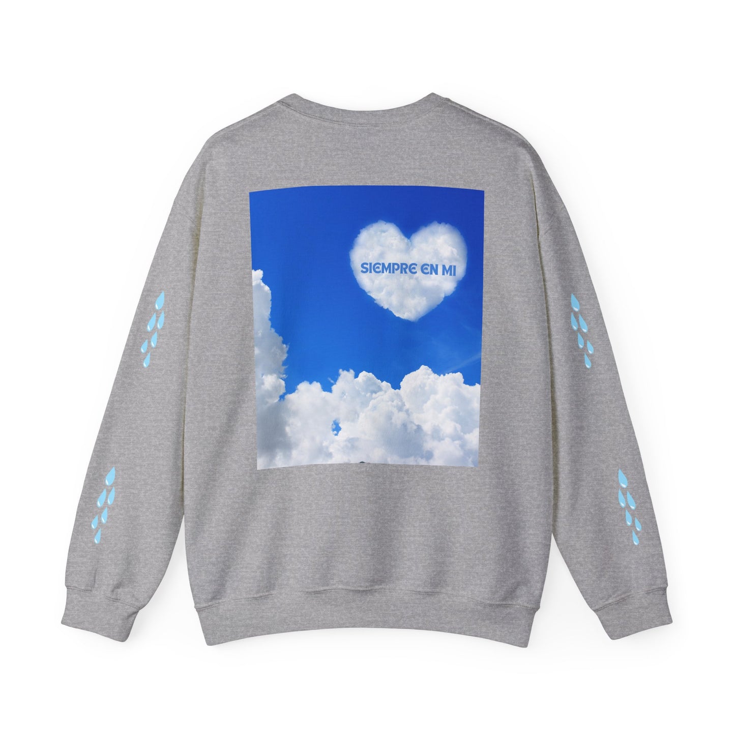 TE MANDO BESOS Heavenly Love Sweatshirt, Spiritual Crewneck, Angelic Gift, Cloud Art Pullover, Heartfelt Comfort Wear, Perfect for Love Celebrations