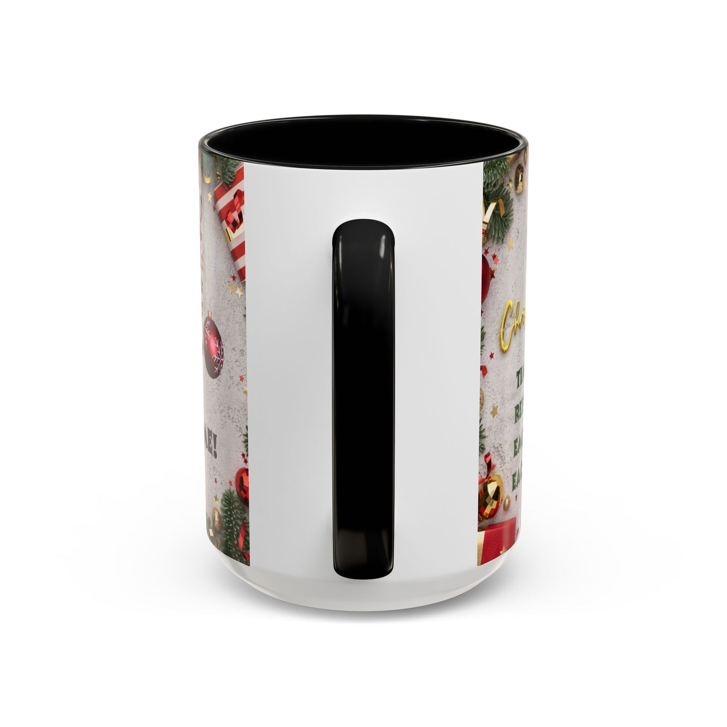 Festive Accent Coffee Mug for New Beginnings, Holiday Gift for Friends, Christmas Celebration, Unique Home Decor, Motivational Drinkware