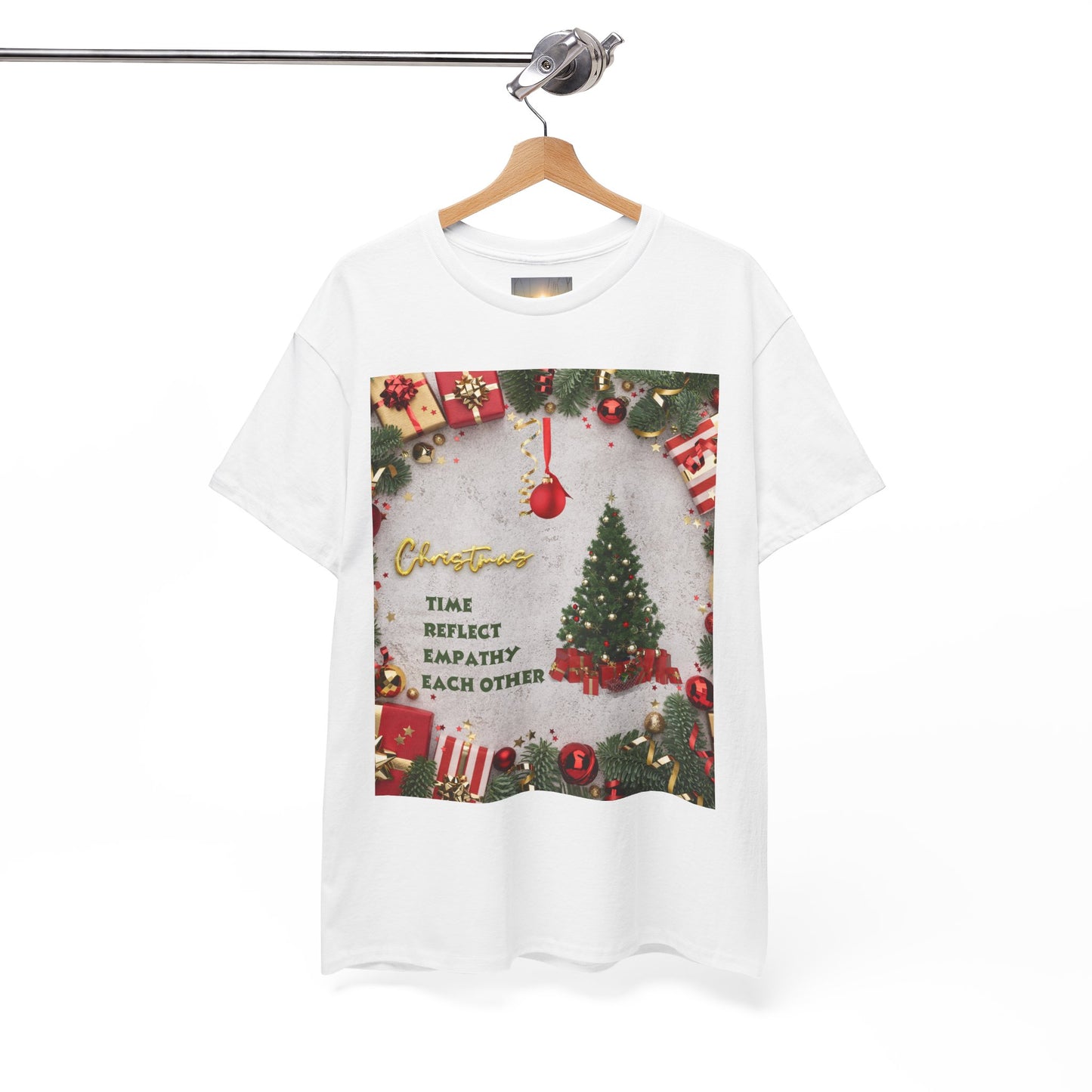 Christmas-Themed Unisex Heavy Cotton Tee, Holiday Gift, Festive Apparel, Family Gatherings, New Year Celebrations, Cute Christmas Shirt