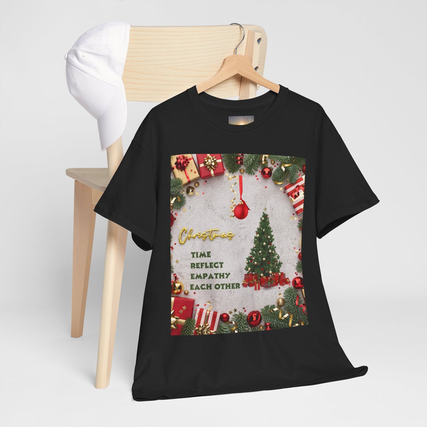 Christmas-Themed Unisex Heavy Cotton Tee, Holiday Gift, Festive Apparel, Family Gatherings, New Year Celebrations, Cute Christmas Shirt