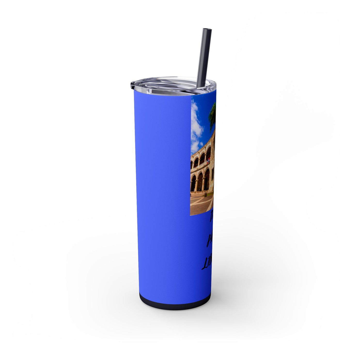 DOMINICAN REPUBLIC Vibrant Travel Tumbler, 20oz Skinny Tumbler with Straw - Perfect for Summer Adventures, Vacation, Gifts, Customizable