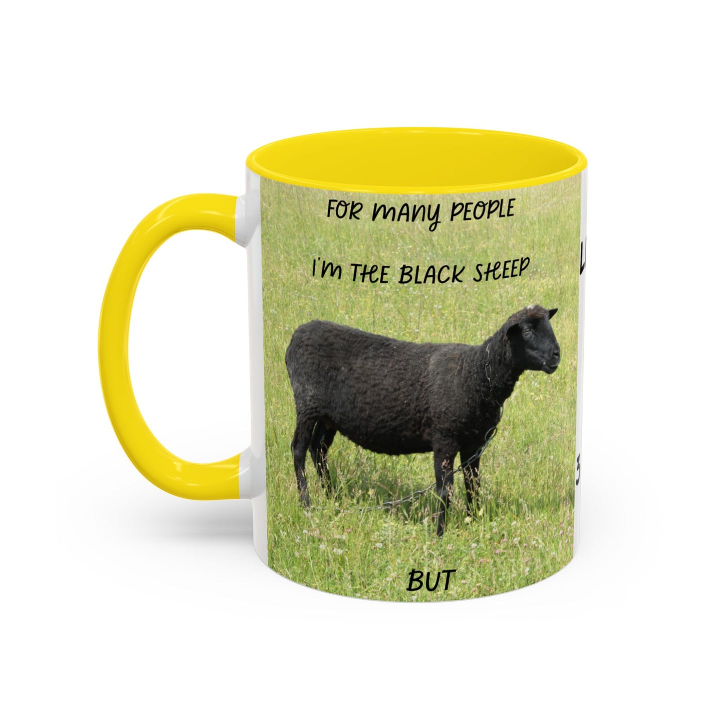 BLACK SHEEP Beautiful Sheep Coffee Mug, Inspirational Luke 15:3-7 Mug, Nature Lover Gift, Faith-Based Beverage Cup, Unique Farmhouse Decor