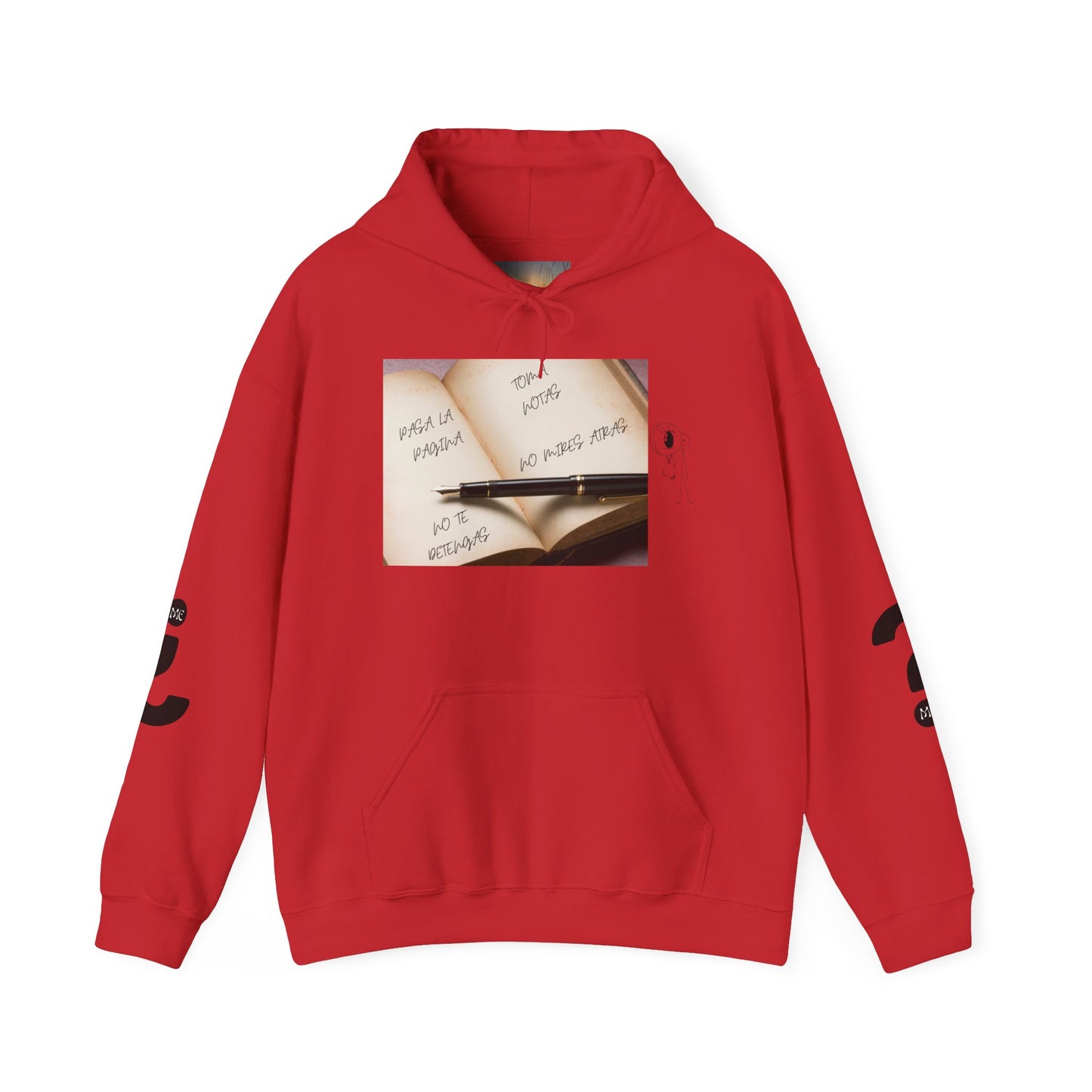 PASA LA PAGINA Inspirational Unisex Hoodie, Motivational Sweatshirt, Cozy Gift for Students, Printable Hoodie, Note-Taking Style