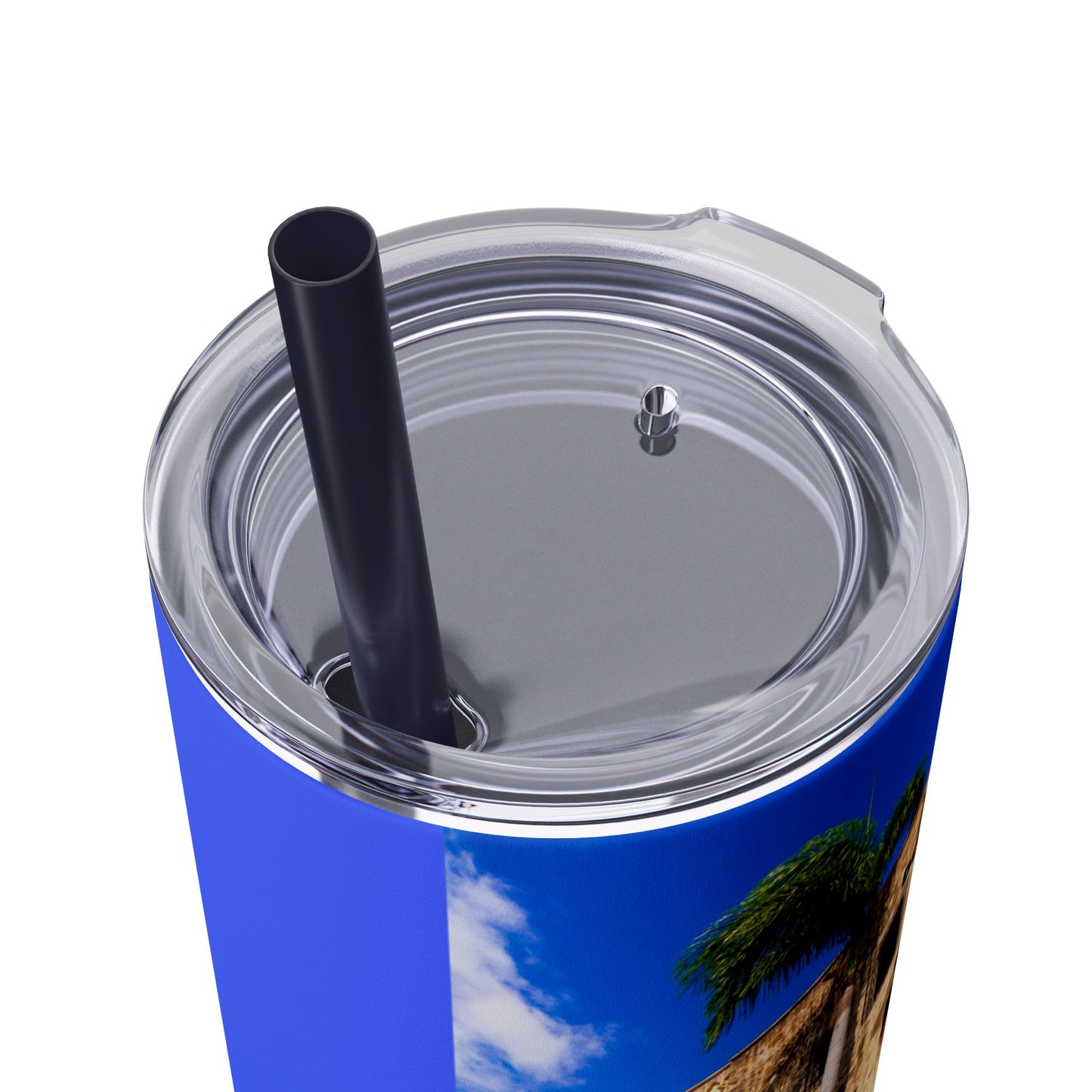 DOMINICAN REPUBLIC Vibrant Travel Tumbler, 20oz Skinny Tumbler with Straw - Perfect for Summer Adventures, Vacation, Gifts, Customizable
