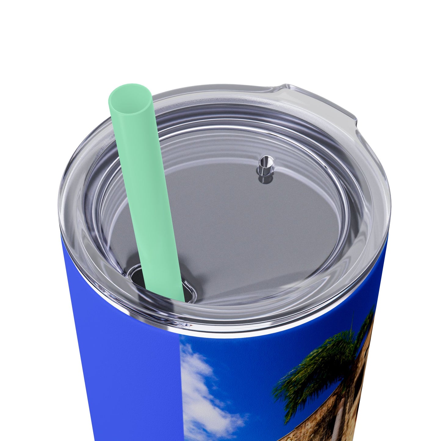 DOMINICAN REPUBLIC Vibrant Travel Tumbler, 20oz Skinny Tumbler with Straw - Perfect for Summer Adventures, Vacation, Gifts, Customizable