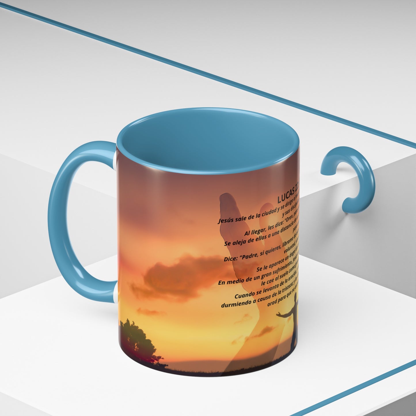 LUCAS 22: 39-46 Oración en el Monte Accent Coffee Mug (1ó1, 15oz)