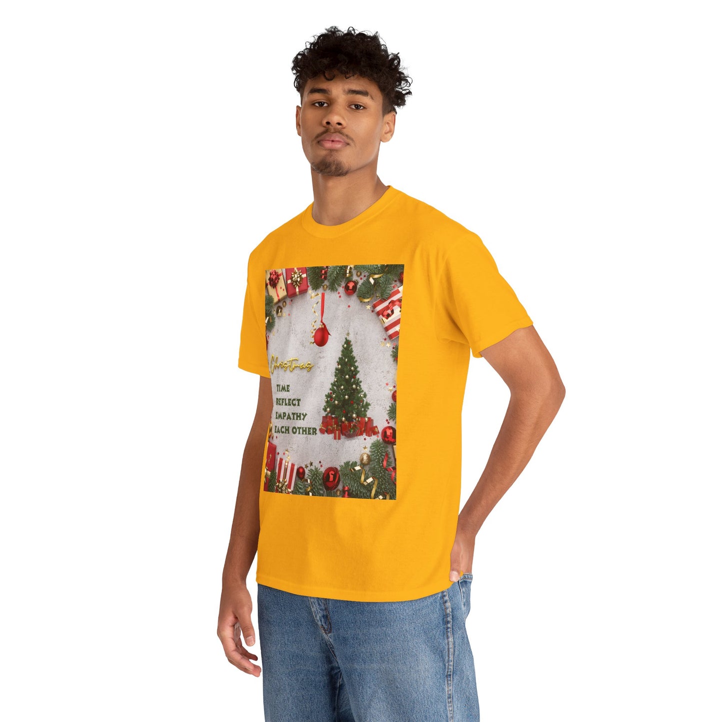 Christmas-Themed Unisex Heavy Cotton Tee, Holiday Gift, Festive Apparel, Family Gatherings, New Year Celebrations, Cute Christmas Shirt