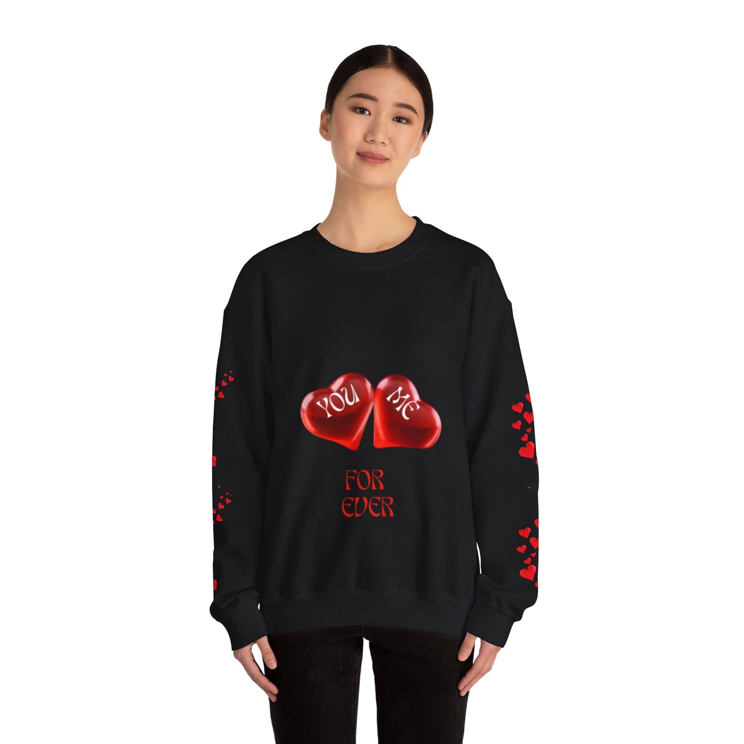 YOU AND ME Romantic Crewneck Sweatshirt, Valentine's Day Gift, Heart Sweatshirt, Unisex Love Hoodie, Couples Apparel