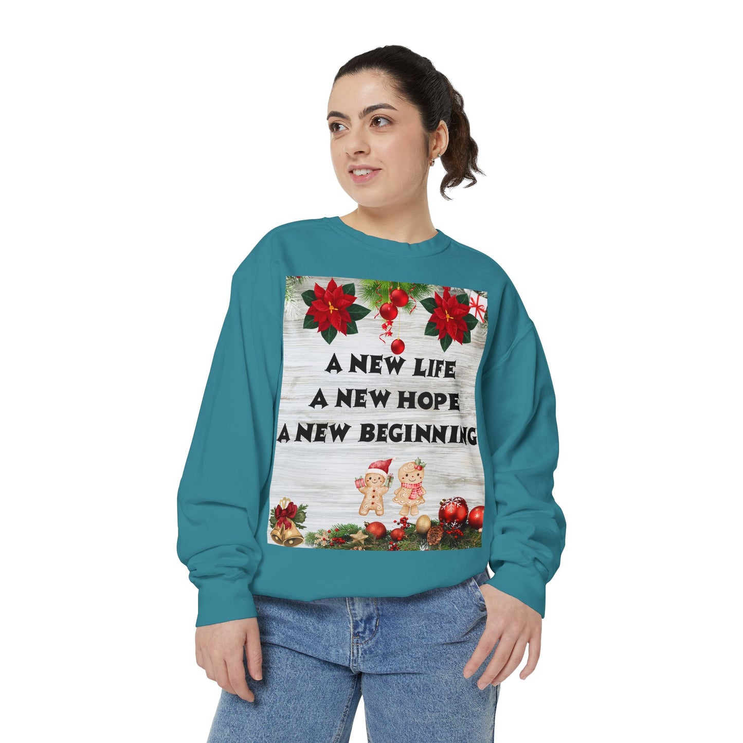 Cozy Holiday Sweatshirt - A New Life, New Hope, New Beginning, Christmas Gift, Unisex Apparel, Festive Wear, Winter Fashion