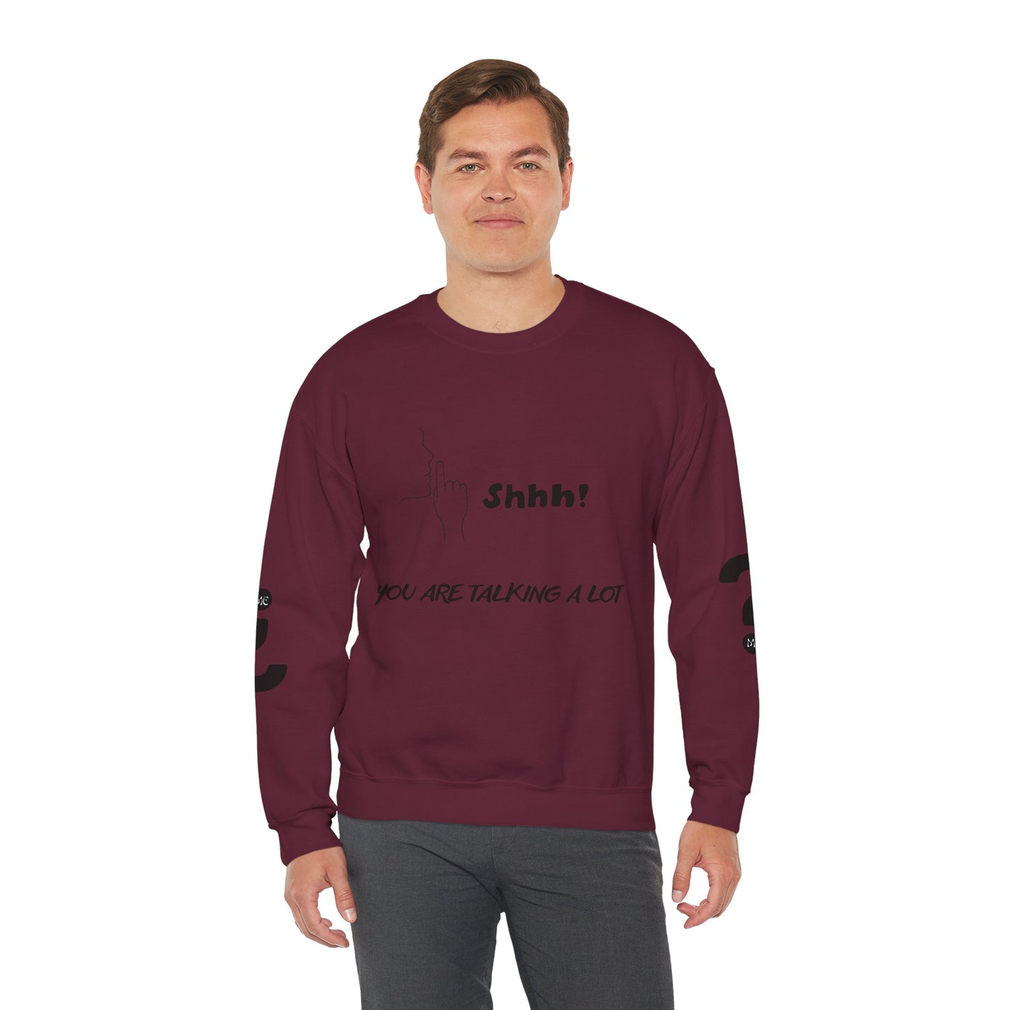 SHHH! SILENCE Unisex Humor Crewneck Sweatshirt: Funny Silence Design, Perfect for Gifting, Casual Wear, Birthday, Holidays, Conversation Starter