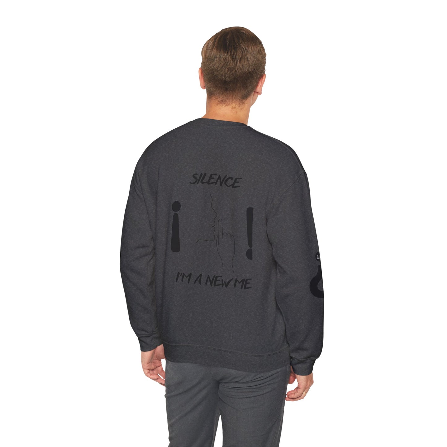 SHHH! SILENCE Unisex Humor Crewneck Sweatshirt: Funny Silence Design, Perfect for Gifting, Casual Wear, Birthday, Holidays, Conversation Starter