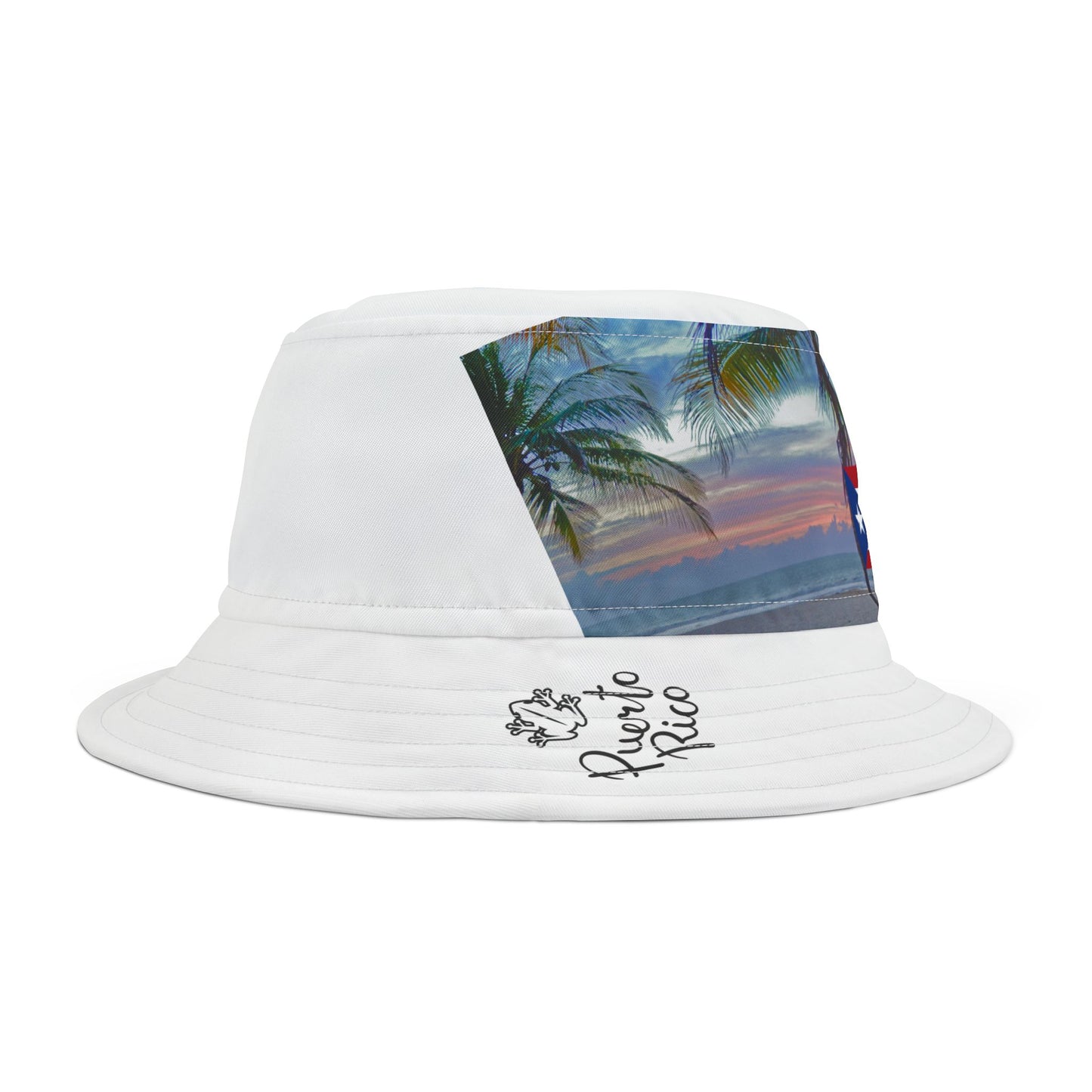 Puerto Rico Sunset Bucket Hat, Tropical Summer Hat, Beachwear Accessory, Gift for Travelers, Vacation Style, Unisex Headwear