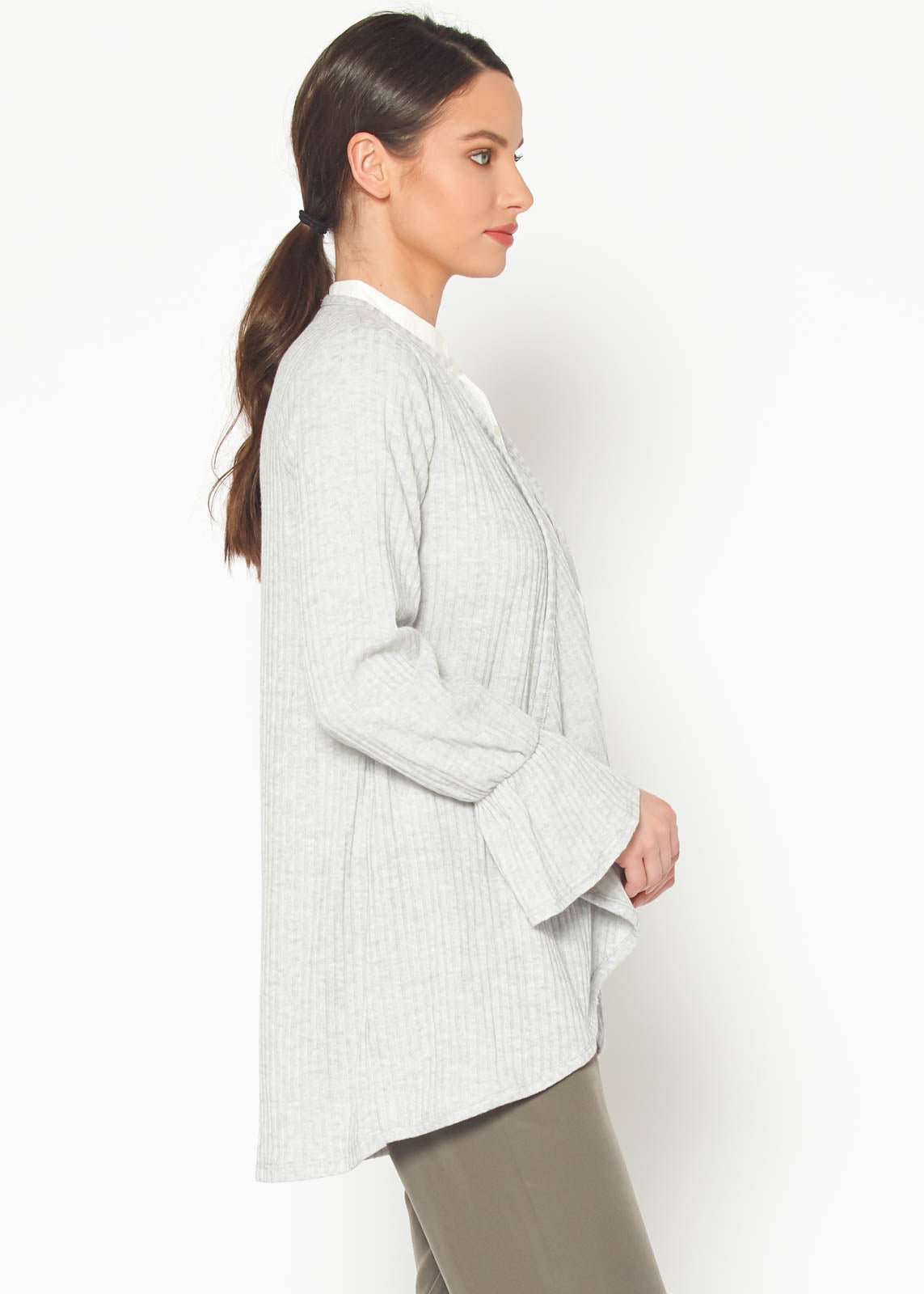 Women's Open Front Ruffle Sleeve Cardigan