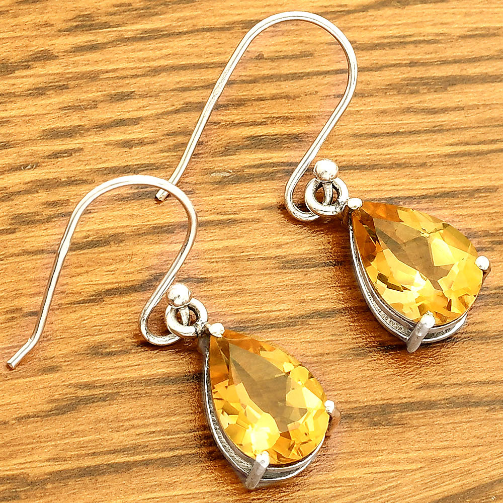Natural Gemstones Pear Shape 925 Silver Earrings DGE1085 E-1021