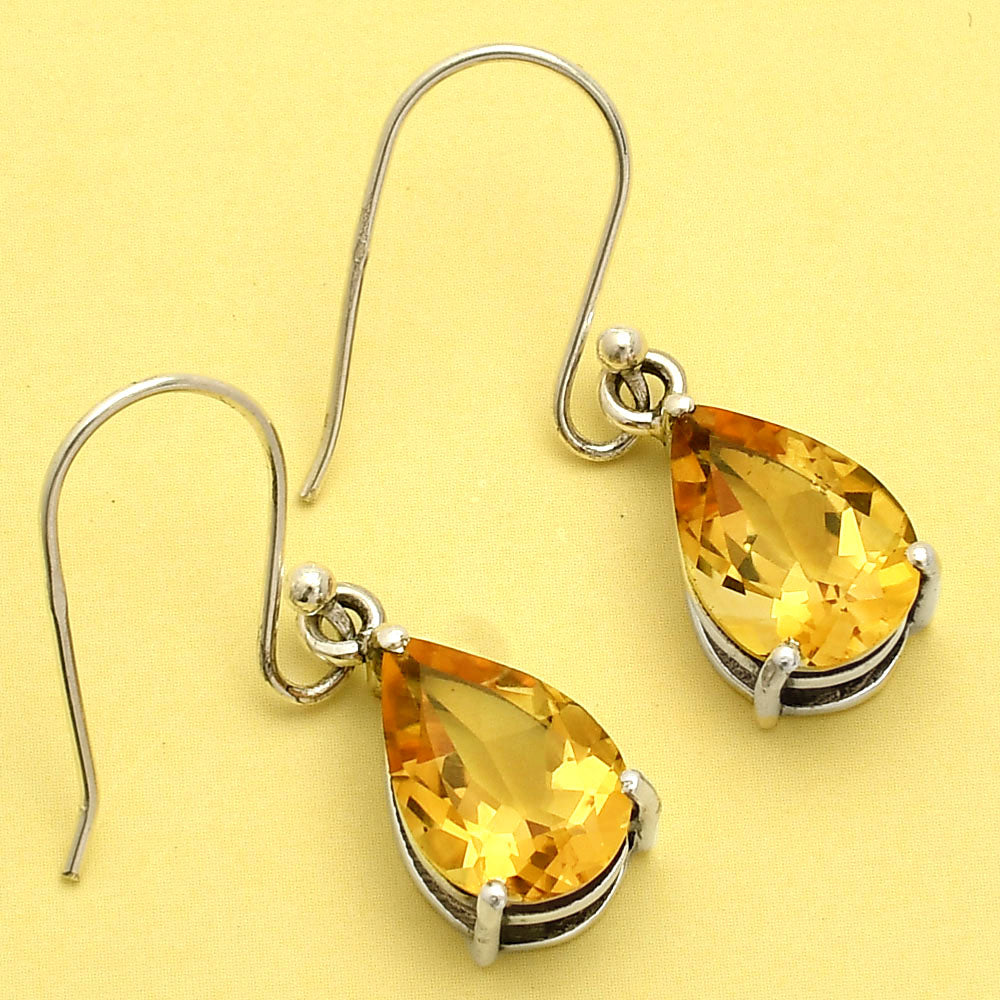 Natural Gemstones Pear Shape 925 Silver Earrings DGE1085 E-1021