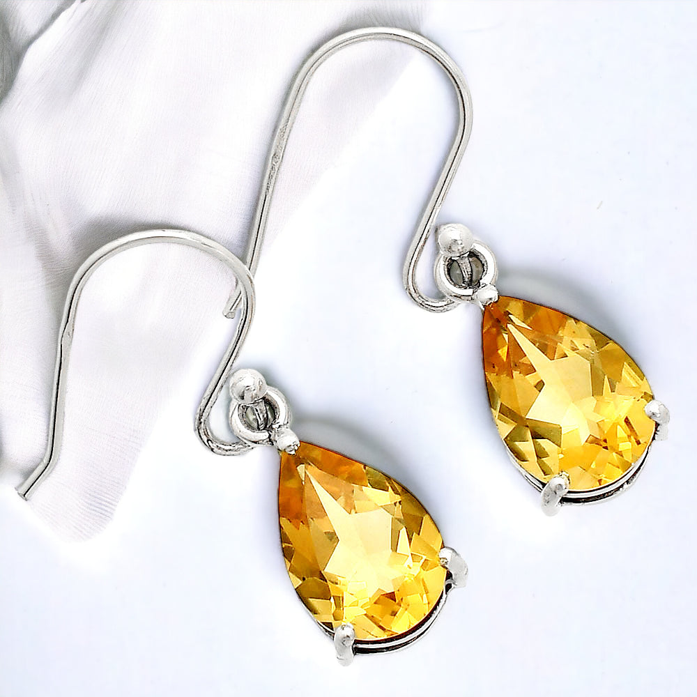 Natural Gemstones Pear Shape 925 Silver Earrings DGE1085 E-1021