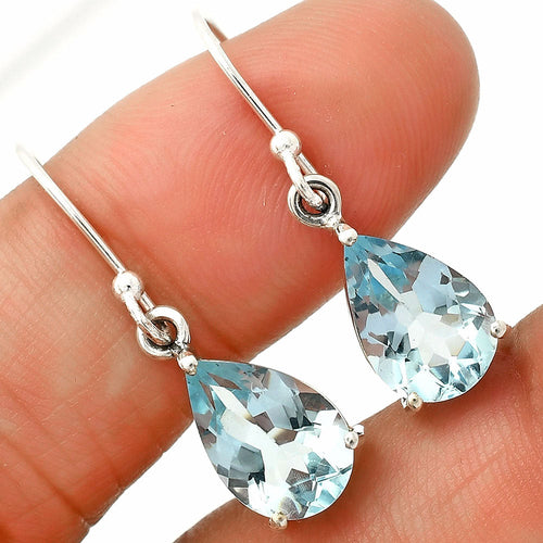 Natural Gemstones Pear Shape 925 Silver Earrings DGE1085 E-1021