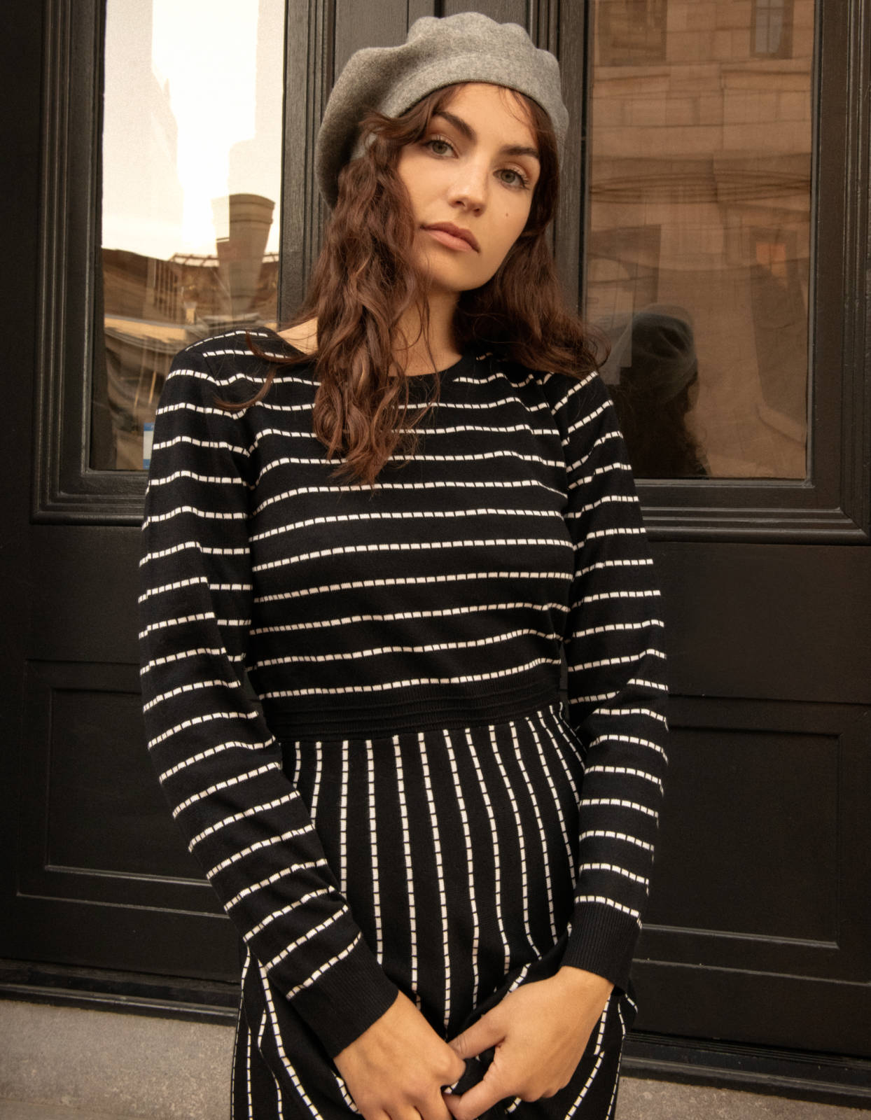 Henriette Dress Knit Stretch Striped Black