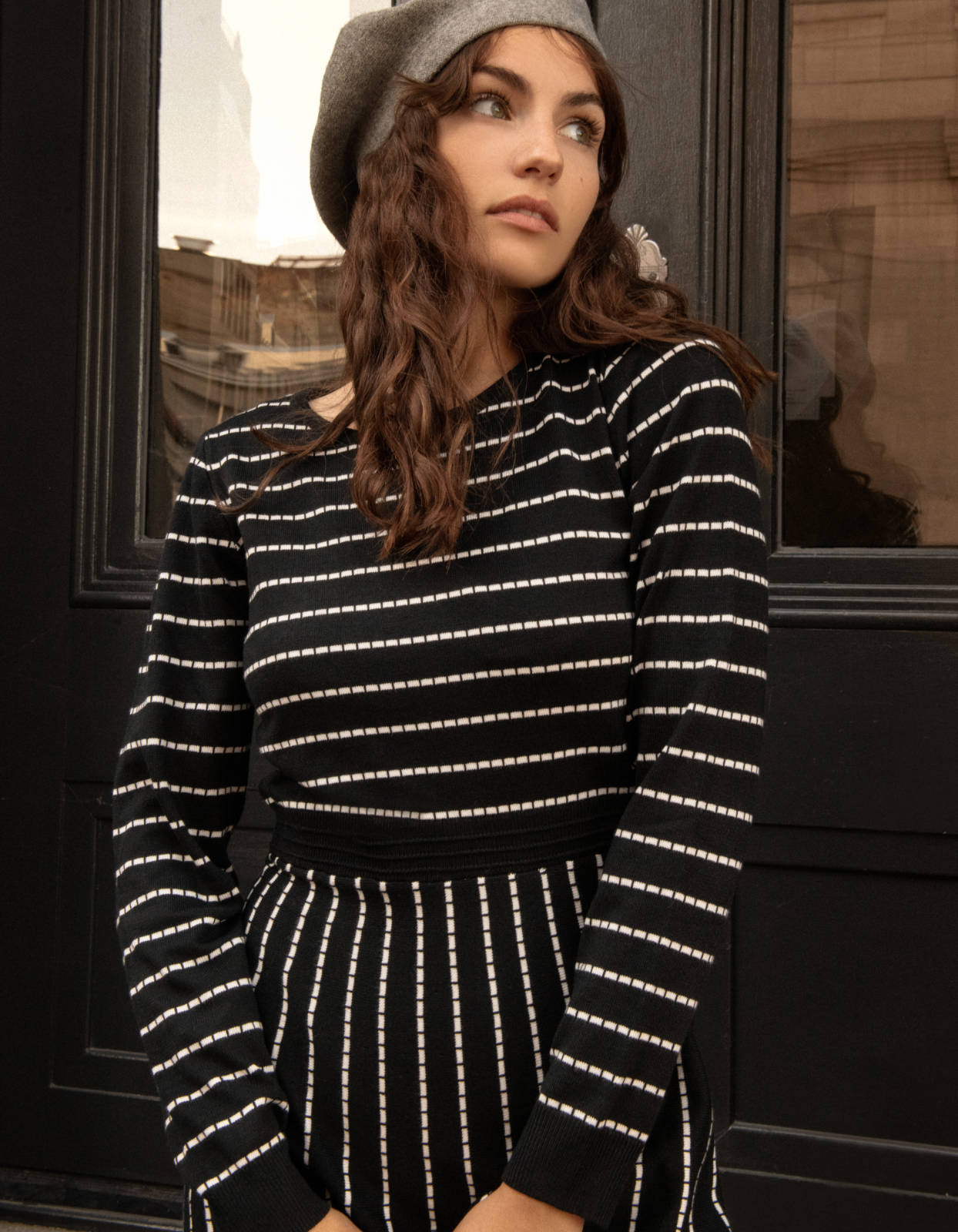 Henriette Dress Knit Stretch Striped Black