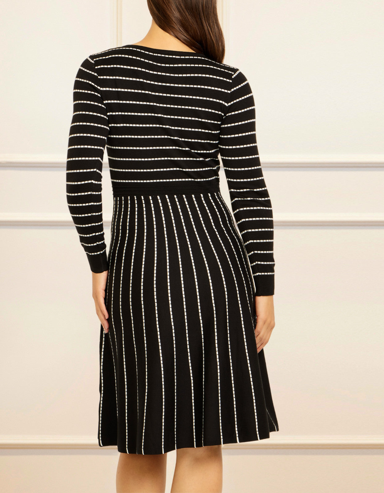Henriette Dress Knit Stretch Striped Black