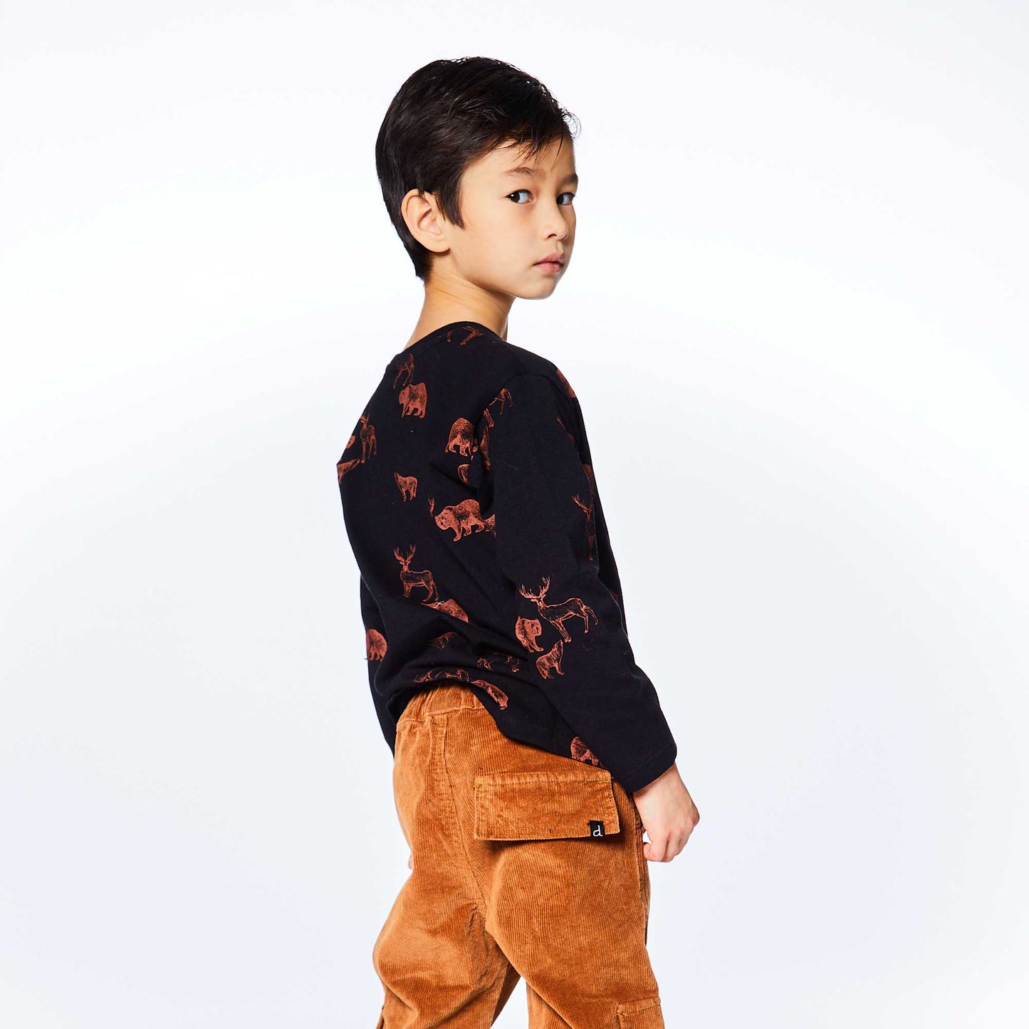 Long Sleeve Jersey Printed Top With Animals