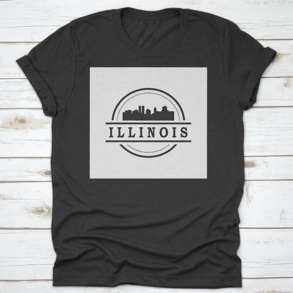 Travel Destination In Illinois Skyline Silhouette Vector Shirt