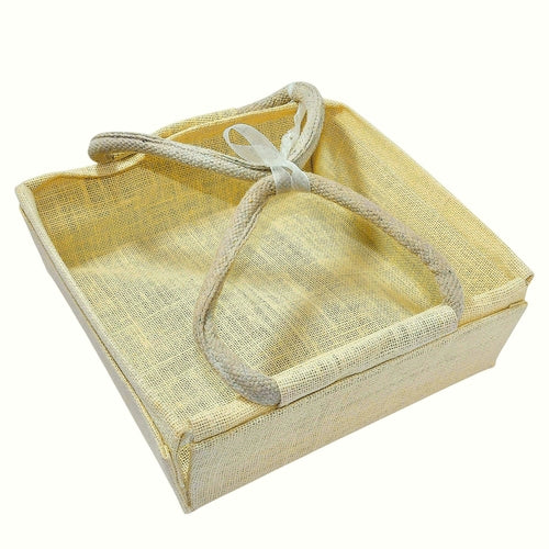 Elegant Natural Brown Jute Hamper Bag for Wedding Favors & Gift