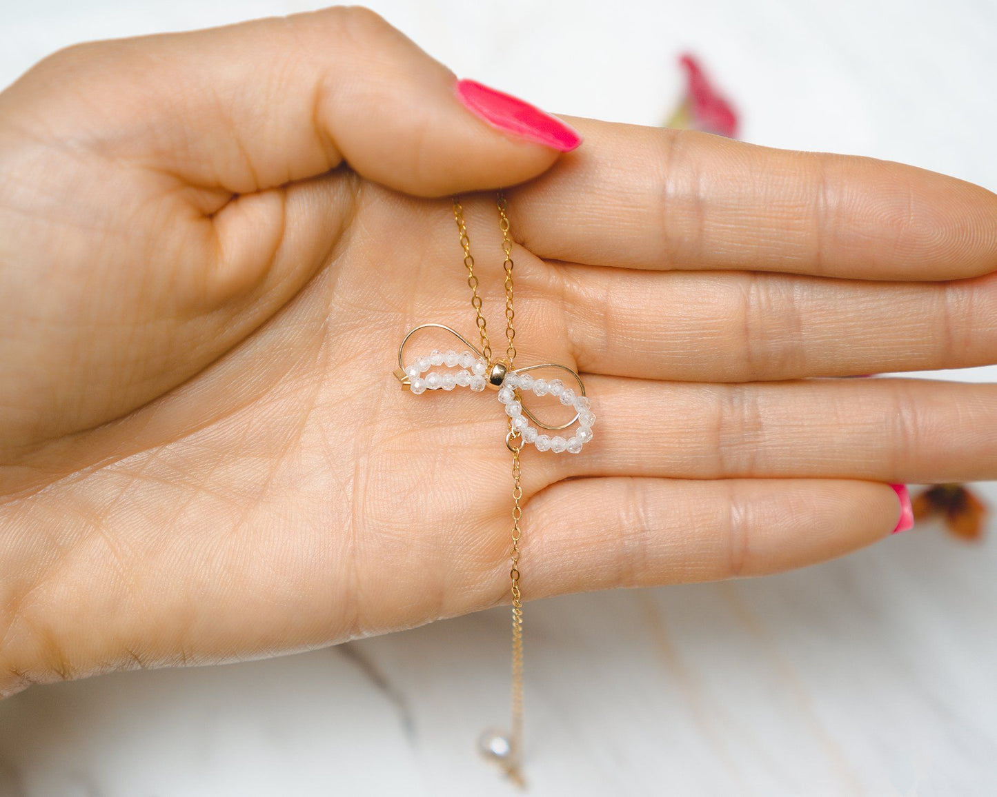 Handmade Bow Necklace