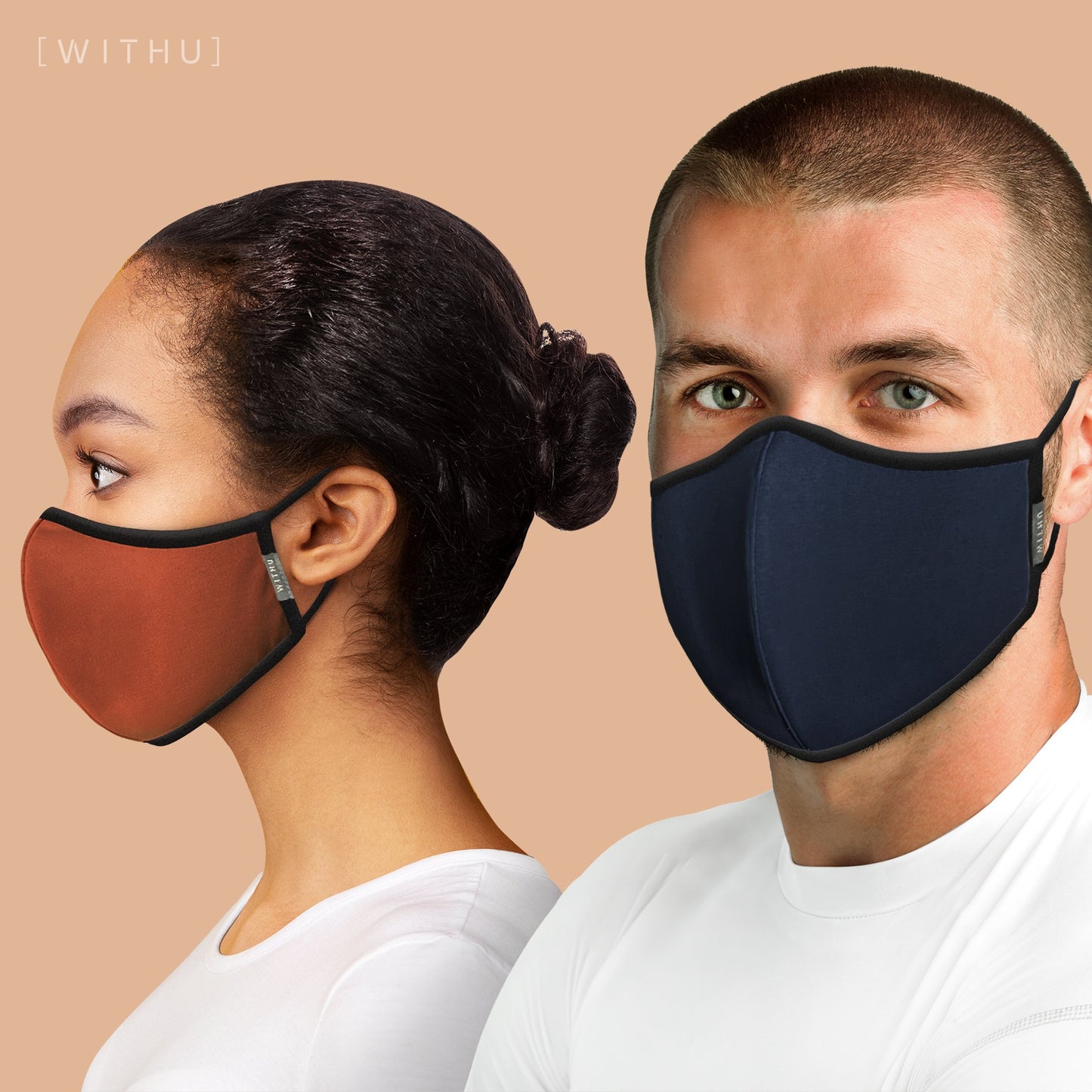 Washable Reusable Face Masks - 3-Layer with Adjustable Ear