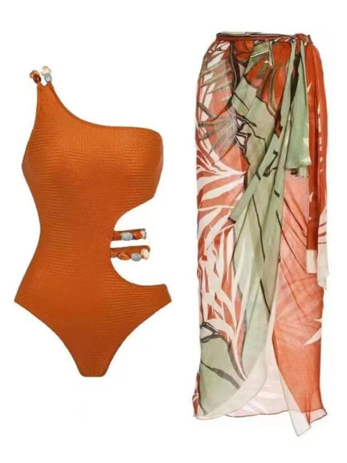Luxury One Shoulder one Piece swimsuit