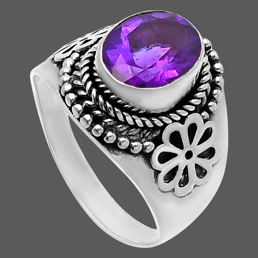 Natural African Amethyst Ring size-7.5 R-1541 SDR224592
