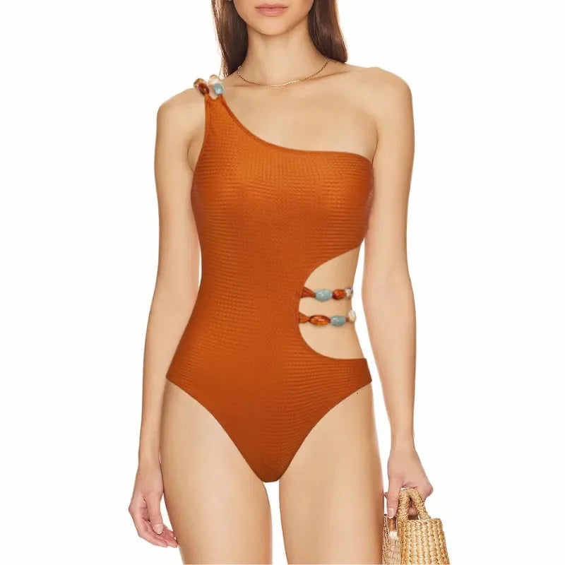 Luxury One Shoulder one Piece swimsuit