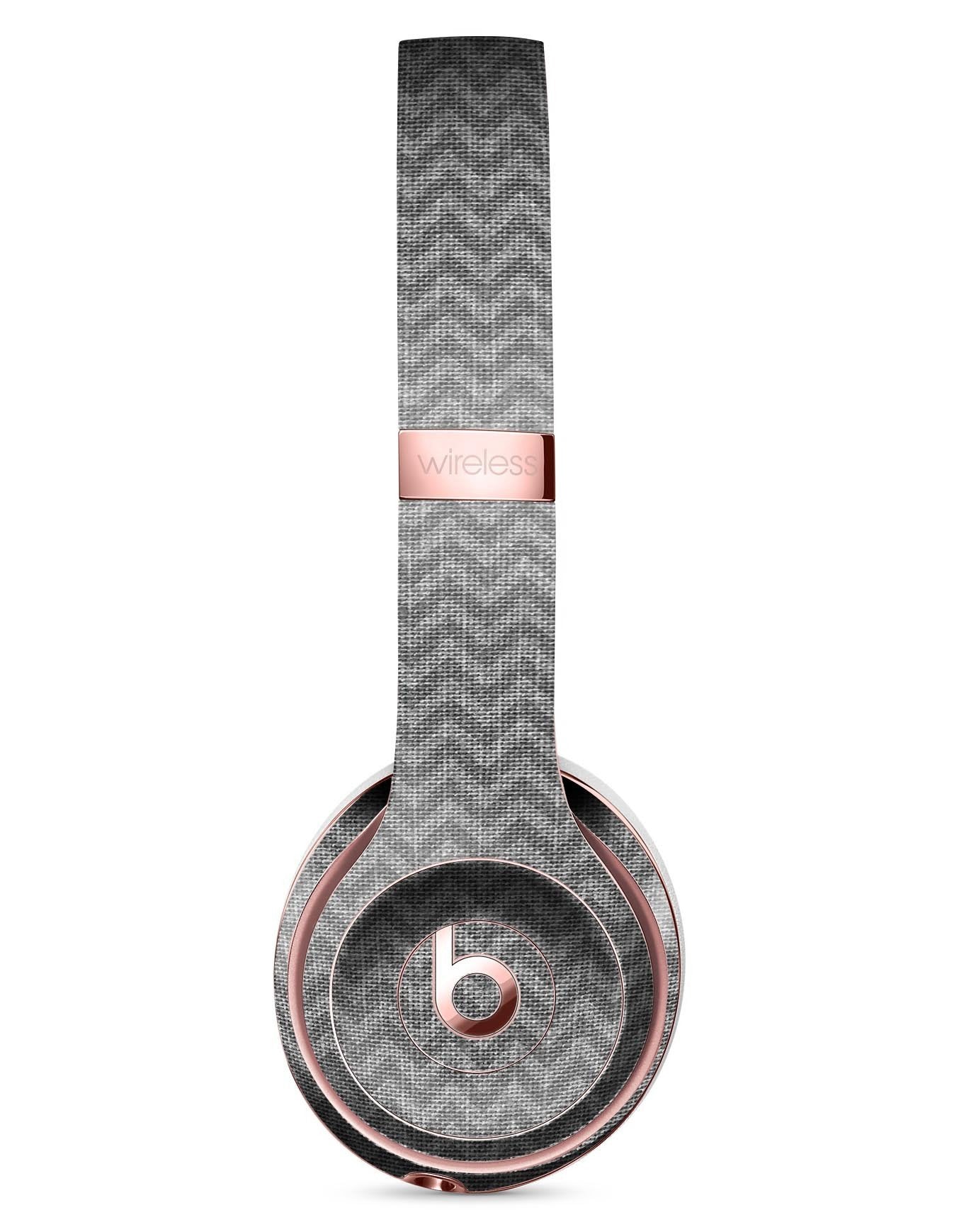Scratched Chevron Over Gray Fabric Full-Body Skin Kit for the Beats by