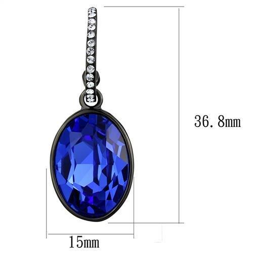 IP Black (Ion Plating) Stainless Steel Earrings with Top Grade