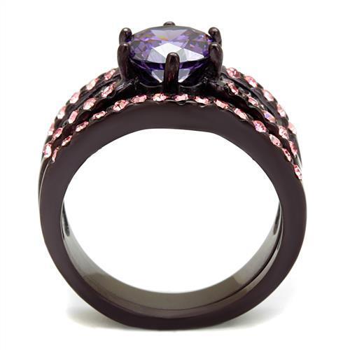 IP Dark Brown (IP coffee) Stainless Steel Ring with AAA Grade