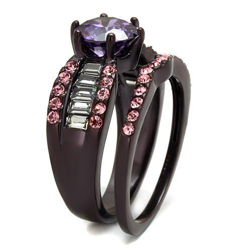 IP Dark Brown (IP coffee) Stainless Steel Ring with AAA Grade