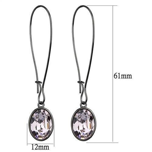 IP Light Black (IP Gun) Stainless Steel Earrings with Top