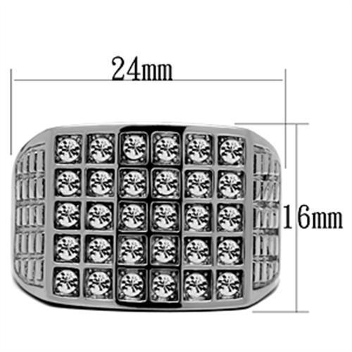 Men Stainless Steel Synthetic Crystal Rings