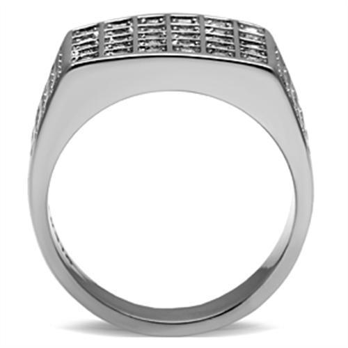 Men Stainless Steel Synthetic Crystal Rings