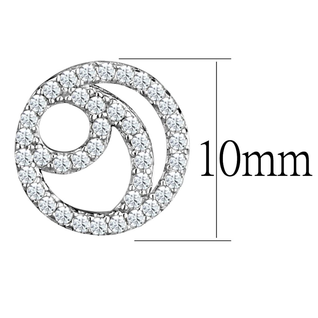 TS511 - Rhodium 925 Sterling Silver Earrings with AAA Grade CZ in