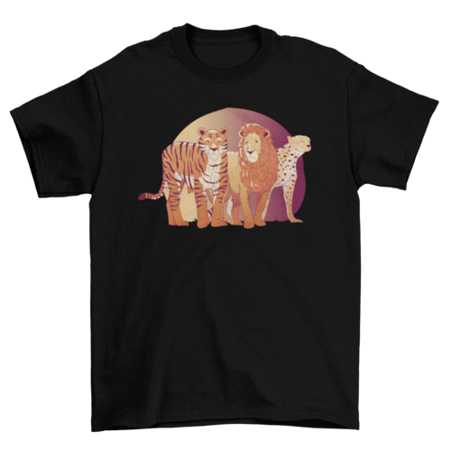 Lion and tigers wild animals t-shirt