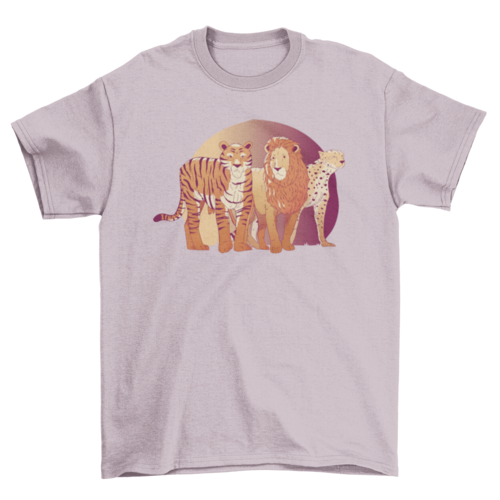 Lion and tigers wild animals t-shirt