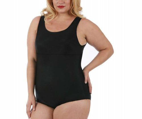 Instant Figure Plus Size Tank Brief Bodysuit