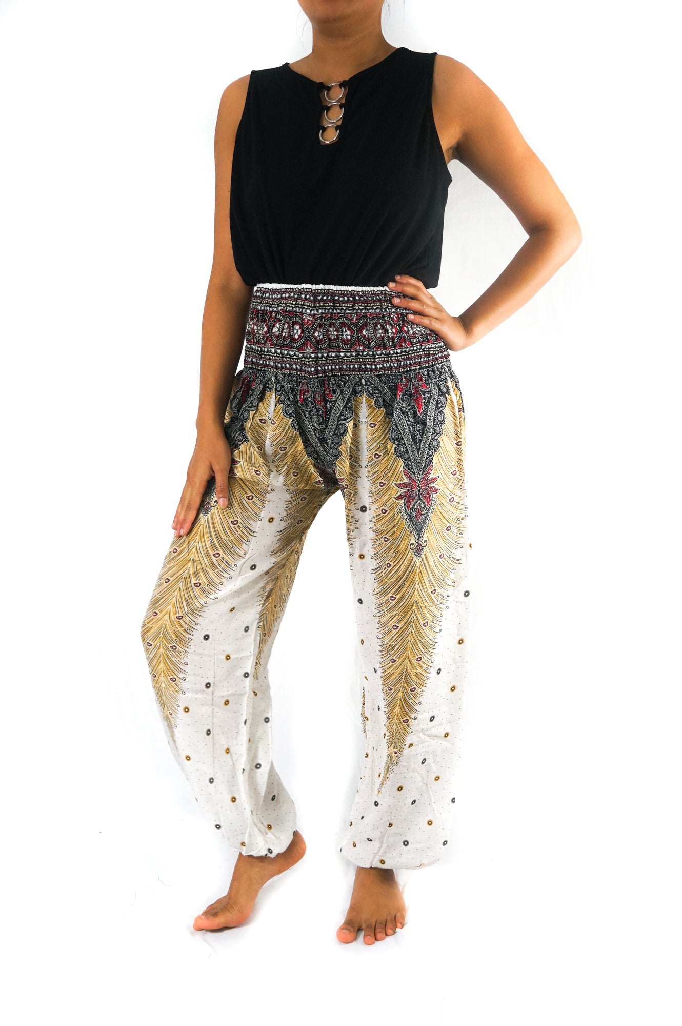 WHITE PEACOCK Women Boho Pants Hippie Pants