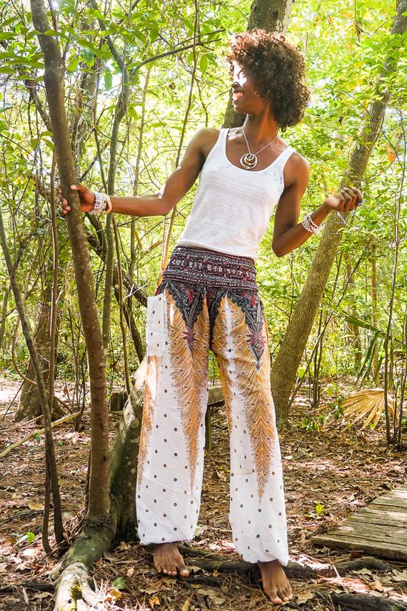 WHITE PEACOCK Women Boho Pants Hippie Pants